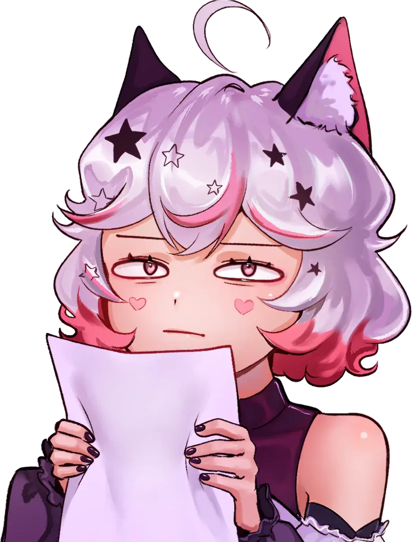 Meowlyva holding notes by Varoon